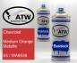 Preview: Chevrolet, Medium Orange Metallic, 63 / WA9538: 400ml Sprühdose + 400ml Klarlack - Set, von ATW Autoteile West.